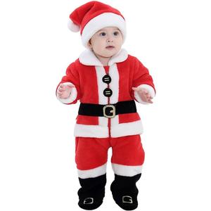 QIAONIUNIU Baby Santa Costume Toddler Christmas Dress Up Romper 1-60months (3-4T/Height 39"-42")