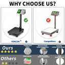 Digital Industrial Platform Scale for Packages, 661lb Weight Shipping Scale, 0.1LB Super Accuracy Commercial Scale for Luggage, Shipping, A6-300 Postal Scale with Price Computing, Kg/LB, LCD, Adapter