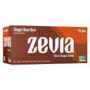 Zevia Zero Sugar Soda, Ginger Root Beer, 12 oz Cans (8-Pack)  Naturally Sweetened, Non-GMO Project Verified, Gluten-Free, Vegan