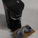 Small Single Serve Coffee Maker, Fast Brew One Cup Coffee Machine for K Cup and Grounds, 6 to 12 oz. Brew Sizes, Capsule Coffee Machine with Descaling Reminder and Viewing Tank, Black (9.45 Inches)