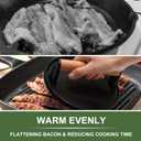 EWFEN Burger Press, 7" Round Heavy-Duty Cast Iron Smash Bacon Press Meat Steak with Wood Handle for Griddle, Sandwich, Nonstick Pan