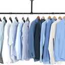 Oroonoko Industrial Pipe Clothes Rack, Heavy Duty 60inch Iron Garment Rack Ceiling Mounted,Rustic Saving Space Clothes Bar Multi-Purpose Hanging Rod for Bedroom,Closet,Laundry Room and Plants hanging (Black-HangStyle)