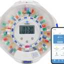 Automatic Pill Dispenser for Elderly with Alarm - 28 Day Smart Pill Box for Alzheimers Care, Easy-Read LCD Display, Key Locked, Alarm & Light Reminder for Medication, Vitamins, Supplements