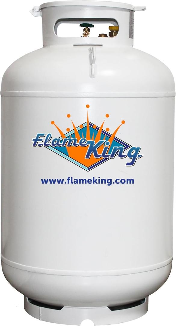 Flame King YSN420ASME 420LB (120 Gallon) ASME Vertical Steel Propane Tank, White