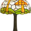 Big Mushroom Lamp Decor Tiffany Lamp Stained Glass Retro Decorative Bedroom Bedside Living Room Offices Kitchen Village Style Table Lamps Cool Christmas Lamp Gifts Fun Faux Tall Desk Lamp Night Light