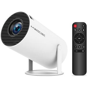 Magcubic Mini Portable Projector - 4K & 1080P Support, WiFi6 & Bluetooth 5.4, Auto Horizontal Correction, 180 Rotatable, Outdoor Movie Compatible with Phone (White)