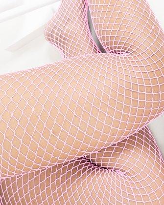 High Waist Tights Fishnet Mesh Net Stockings Pink