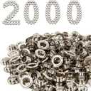 Grommet Kit 2000 Sets, Grommets Eyelets 6mm/10mm/12mm Sewing Eyelets Metal Grommet Kits Metal Eyelets Kits Grommets Eyelets for Repairing Canvas, Leather, Curtains (12mm)