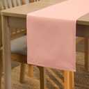 Encasa XO Table Runner 13"x72" Long | Cotton Canvas Fabric | Powder Pink Solid Color | Machine Washable & Durable