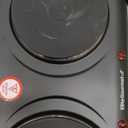 Elite Gourmet EDB302BF Countertop Double Cast Iron Burner, 1500 Watts Electric Hot Plate, Temperature Controls, Power Indicator Lights, Easy to Clean, Black