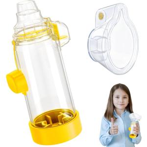 Soft Silicone Inhaler Spacer for Kids - Fun and Colorful Design,Kids-Yellow