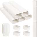 Mini Split Line Set Cover, 4 7.5 Ft PVC Line Set Cover Kits for Outside Ductless Mini Air Conditioners and Heat Pumps with Flexible Duct