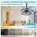 20" IP65 Waterproof Outdoor Ceiling Fan with Light, Plug-in Caged Design, 3CCT Dimmable & 6-Speed Adjustment for Patio Porch Pergola