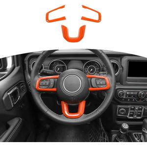 RT-TCZ for Wrangler JL Steering Wheel Trim Decal Panel Orange for Jeep Wrangler JL JLU Gladiator JT 2018-2024 Orange Interior Accessories 3pcs RT-TCZ for Wrangler JL Steering Wheel Trim Decal Panel Orange for Jeep Wrangler JL JLU Gladiator JT 2018-2024 Orange Interior Accessories 3pcs