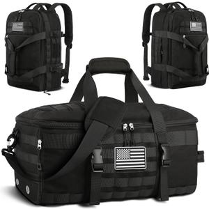 ETRONIK Gym Bags for Men Women, Carry On Luggage 22x14x9 Airline Approved, Tactical Duffle Bag with Shoe Compartment, 3 in 1 Carry on Travel Backpack with Wet Pocket, Weekender Overnight Bag, Black