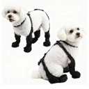 BECROWM Waterproof Dog Boots for Small/Medium Dogs Dog Paw Protectors Dog Suspender Boots AntiSlip Pet Shoes for Outdoor Walking, Reflective StayOn,DirtProof Comfortable Booties (Black, M)