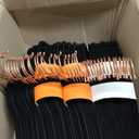 Amazon Basics Slim Velvet Non-Slip Space Saving Suit Clothes Hangers for Closet Organization, Black/Rose Gold, 50-Pack