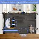 Retractable Baby Gates with Door 55" Wide Retractable Dog Gate with Pet Door Outdoor Retractable Gate for Dogs Mesh Baby Gate Retractable Pet Gate with Cat Door Retractable Child Gates for Doorways