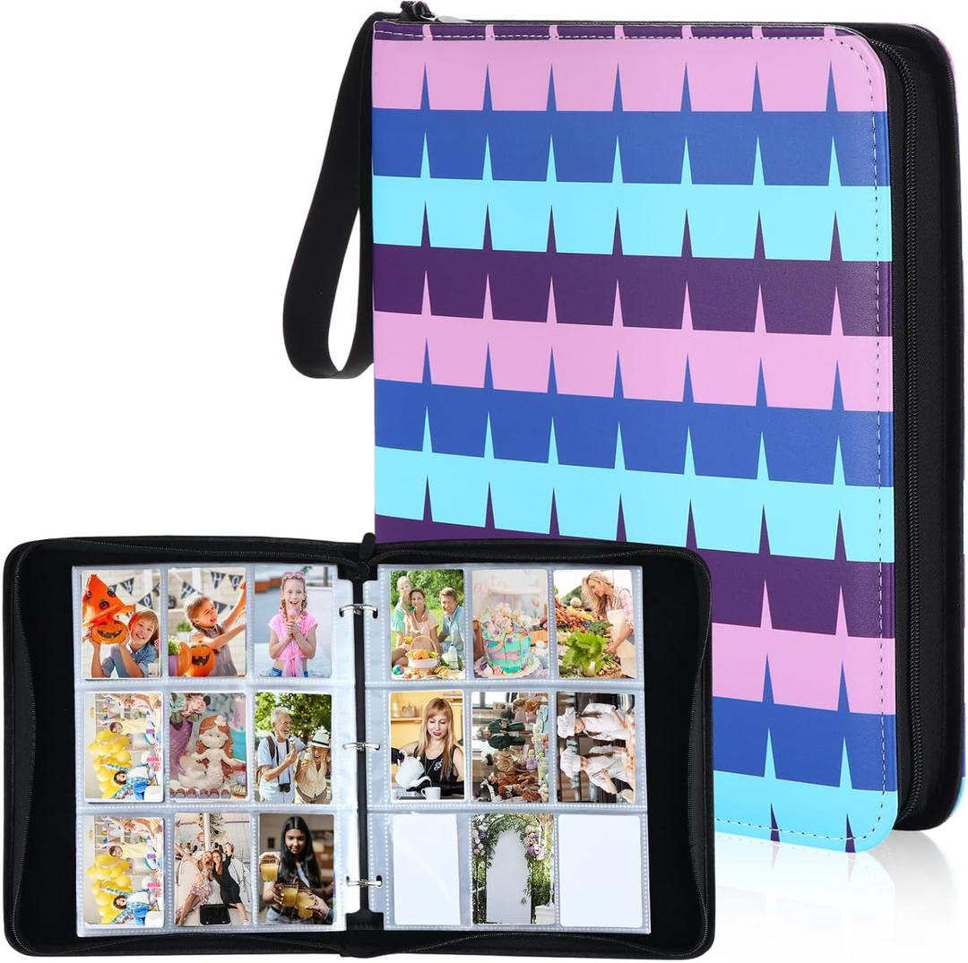 Maitys Card Binder for 900 Cards 9 Pockets PU Waterproof Trading Card Binder with 100 Removable Sleeves Gaming Party Collection Album Holder with Zipper Cards Organizer for Sports Game Video Game