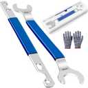 32 & 36mm Fan Clutch Wrench Set, Fan Clutch Removal Tool Kit with Water Pump Holder, Compatible with BMW, Chevrolet, Ford, GM, Dodge, Jeep (Blue)