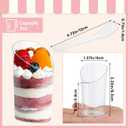 MAQUITA 100 Pack Mini Dessert Cups with Spoons Small Plastic 3 oz Slanted Round Shooter Disposable Clear Plastic Parfait Appetizer Cup for Tasting Sample Appetizers
