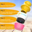 Solar Buddies Sunscreen Applicator - Blue & Pink Duo - BPA-Free Refillable Roll on Sponge Sunscreen, Suncream & Lotion Applicator For Kids, Adults & Families - Holds 3.4fl oz, Perfect Size for Travel