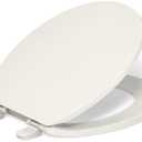 KOHLER 20111-96 Brevia, Slow Close Toilet Seat, Round Toilet Seat, Grip-Tight Bumpers, Quick-Attach Hardware, Biscuit