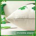 Artscope St Patricks Day Clover Green Hat Throw Pillow Covers 20x20 Inch Set of 2, Buffalo Plaid Shamrock Hat Holiday Decoration Pillow Cases for Home Sofa Couch