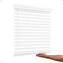 Cordless Window Blinds for Indoor Windows, No Drill Faux Wood Aluminum Window Blinds, Privacy Room Darkening Venetian Blinds for Bedroom Living Room Kitchen Bathroom Office 28"
