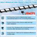 Kingdder Heat Tape for Water Pipes, Roof Snow Deicing Heating Cable, Self Regulating Temperature for Pipe Freeze Protection 120V 7.5Watts/Ft(1 Pc,150 Ft)