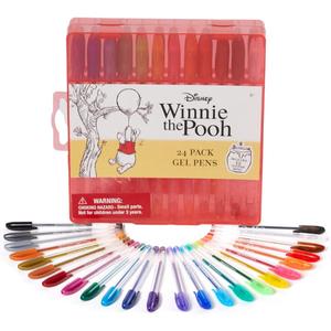 Disney Winnie the Pooh Gel Pens Set for Kids, 24 Pack with Glitter Gel Pens, Cute Pens for Girls and Boys