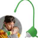 Adjustable Baby Bottle Support for Parents Comfort Feeding Aid, Non-Slip Silicone Holder, Fits Standard & Wide-Neck Bottles(Green)