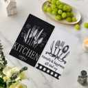 Tableware Black and White Grid Kitchen Towels Set of 2-18x26 Inch, Ultra Absorbent Microfiber, Farmhouse Decor, Fast Drying for Home, Kitchen, and Daily Use