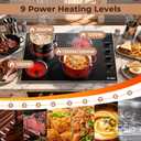 Electric Cooktop 30 Inch - 4 Burner Built-in(29.13"x19.3") Electrical Stovetop 7400W, 30 In Radiant Electric Stove with Glass Protection Metal Frame, Auto Shut Off, 220-240V Hard Wired