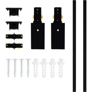 VANoopee H Track Lighting Rails Kit, 6.6FT H Type Rails Black with End Caps and Live End Feed Connector, Compatible with Single Circuit 120V H Style Track System, for LED Track Lighting Heads