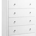 WLIVE White 5 Drawer Wood Dresser, Wooden Chest of Drawers for Bedroom, Storage Cabinet and Organizer Drawers for Living Room, Hallway, Closet, Measuring 15.75" W*31.50" D*45.35" H