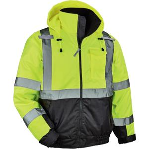 Ergodyne Hi Vis Bomber Safety Jacket (Large, Lime)