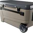 Igloo Maxcold Glide 110Qt Wheeled Cooler | Insulated Hard Shell Ice Chest, Sandstone 168-Can