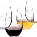 MyGift Stemless Wine Glasses, 10 oz Etched Fish Sea Themed Glassware White Wine, Set of 4