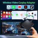 Wireless CarPlay Adapter for Convert Wired to Wireless Car Play Adapter Fast Stable Connection 2025 Upgrade Ai Box Car Play Support Netflix, YouTube, TF Card Plug Connection, Cars from 2015 & iOS 10+