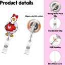 2 x Valentines Badge Reel,Cute Goose Acrylic Badge for ID Card Badge,Fun Telescoping Retractable Badge Holder Alligator Clip Accessories for Nurse,Medical Worker,Nursing Student,Teacher (Style4)