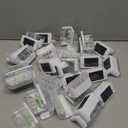 Geelin 32 Pcs Solar Deck Lights Outdoor, Waterproof LED Solar Step Fence Lights for Stairs, Step, Railing, Patio, Driveway, Garden, Pathway and Yard(White Shell Cool White Light)