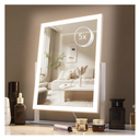 HIEEY Lighted Makeup Mirror, Hollywood Vanity Mirror with Lights, Three Color Lighting Modes, and 5X Magnification Mirror, Smart Touch Control, 360°Rotation (17.3in,White,Gift Box)