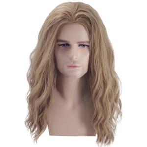 PATTNIUM Blonde Wig Mens Shoulder length Ash Blonde Wig Wavy Dirty Blonde Wigs Male Hair Heat Resistant Synthetic Hair Cosplay Party Costume Daily Wear Wigs (Ash Blonde)