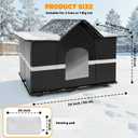 Heated Outdoor Cat House for Winter, All-Weather Waterproof Outdoor Cat Shelter with Adjustable Heated Pad & Elevated Base, Easy Setup, Mesh-Embedded Polyester for Stray & Feral Cats (24"x13"x17")
