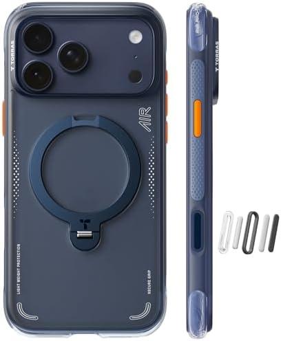TORRAS Ostand Q3 Air for iPhone 17 Pro Case 6.3'' with Stronger Magnetic Stand, Fit for Magsafe, Airbags Miltary Protection, Camera Control for iPhone 17 Pro Case, Shockproof & Stylish, Midnight Blue