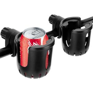 2PCS Marine Boat Cup Holder, Clamp-On Universal Boat Accessories for Drinks, No-Drill Install on Bimini Top Rail or Pole, Grab Bars (Fits Fishing Boat, Pontoon, PWC, Jet Ski, Sea-Doo)