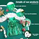 10 Pcs St. Patrick's Day Parade Float Gold Green Decoration with Foil Fringe Garland Set of 4 and Metallic Twist Garland Set of 6 Shiny Metallic Tassel Banner Ideal for Parade, Green and White