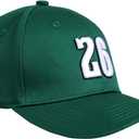 Saquon Barkley 26# Green Embroidered Baseball Cap Flat Brim Hat with Stitching for Sports Outdoor - Unisex (Green)