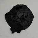 YANIBEST Silk Bonnet for Sleeping Women Satin Bonnet Double Layer Satin Lined Hair Bonnet with Tie Band Curly Hair Black (Large)